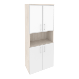 Шкаф высокий широкий O.ST-1.4R white Денвер светлый/Белый