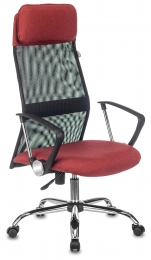 Кресло руководителя Бюрократ KB-6N черный TW-01 сиденье красный