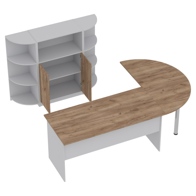 Комплект офисной мебели КП-13 цвет Серый+Дуб Крафт