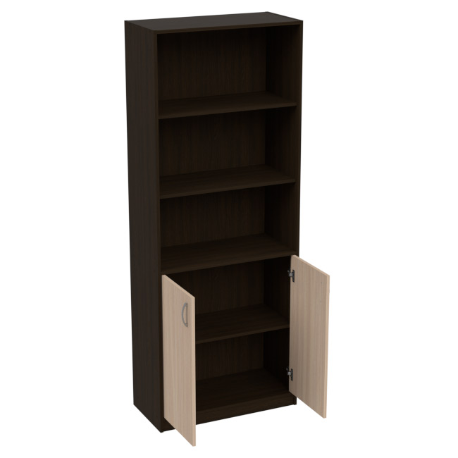Офисный шкаф ШБ-3 цвет Венге+Дуб Молочный 77/37/200 см