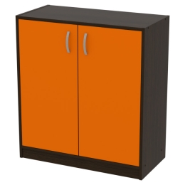 Офисный шкаф СБ-37+ДВ-45 Цвет Венге+Оранж 77/37/85 см