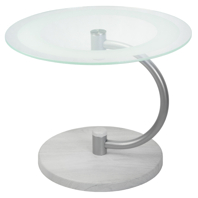 Стол журнальный Дуэт 13Н металлик/дуб дымчатый/прозр