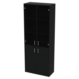 Офисный шкаф ШБ-3+А5+С-19 графит цвет Чёрный 77/37/200 см