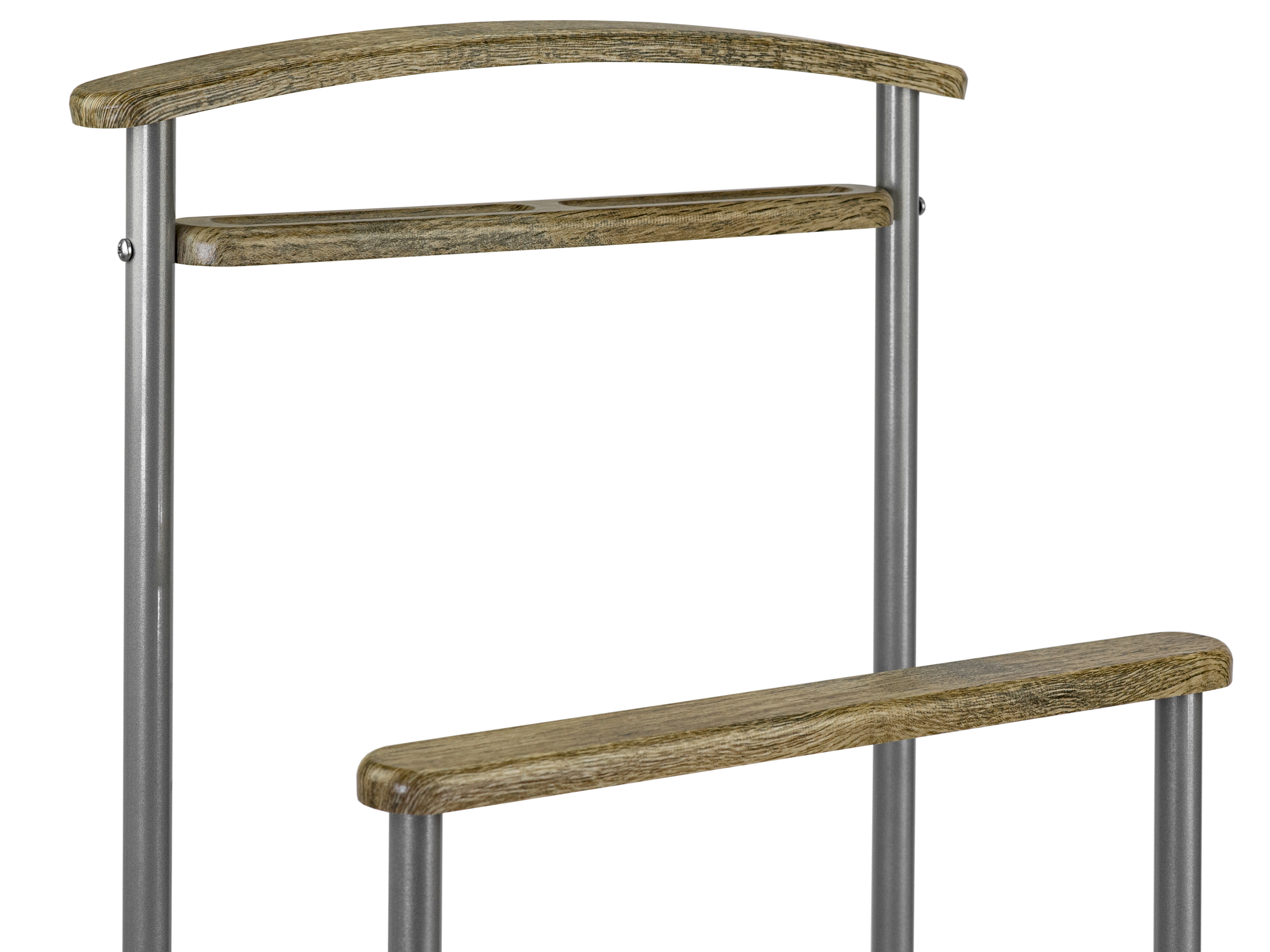 Вешалка костюмная Верис 4 металлик/дуб крымский состаренный