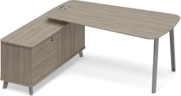 Стoл на опорной тумбе левый для руководителя Вяз либерти ТМ М1 115 ВЛ ВЛ ВЛ 196,4/169,2/75,6