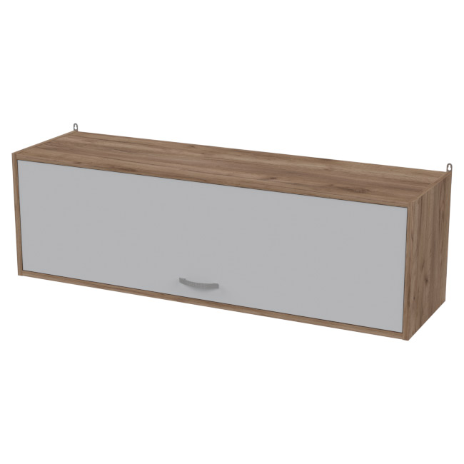 Навесная полка ПП-56+ДВ-56 цвет Дуб Крафт+Серый 120/33/37 см