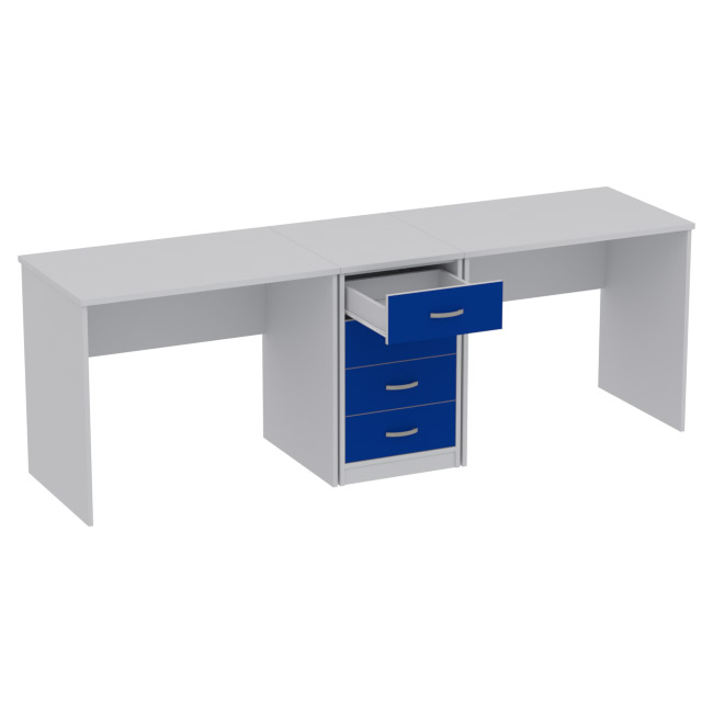 Офисный стол КП-СТ-41 цвет Серый+Синий