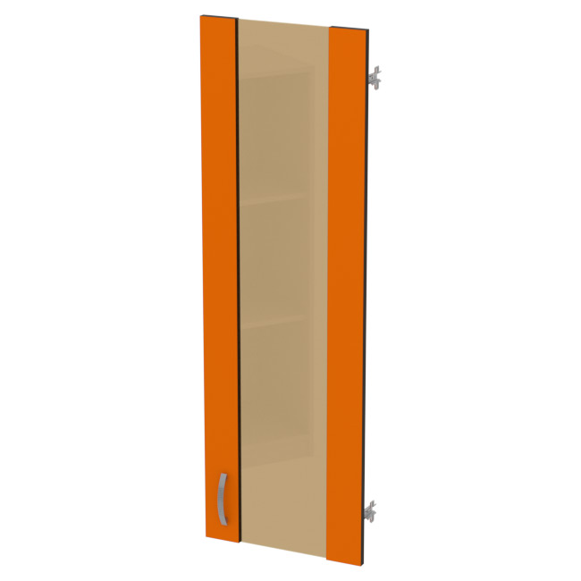 Дверь в рамке ДВ-62 оранжевый + кромка венге стекло тон. бронза