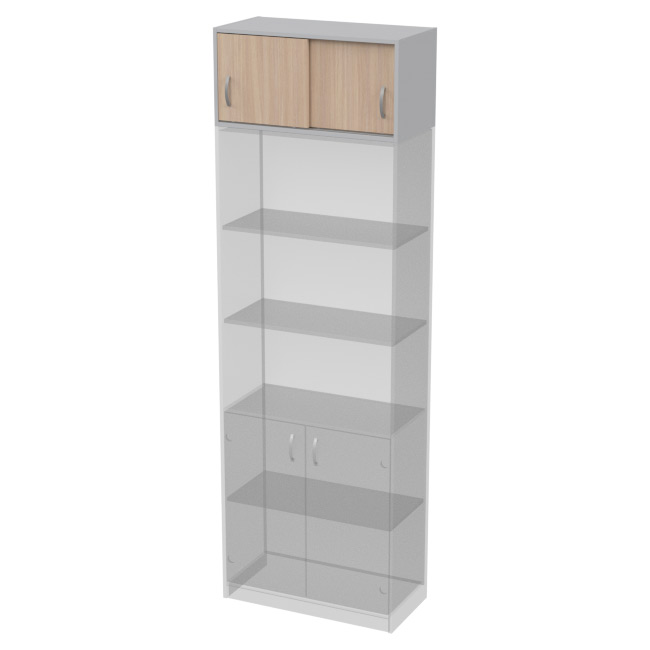 Антресоль АН-02 цвет Серый+Дуб 77/37/38 см