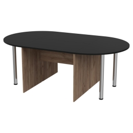 Стол для переговоров составной 210/120/76 Дуб крафт+Черный