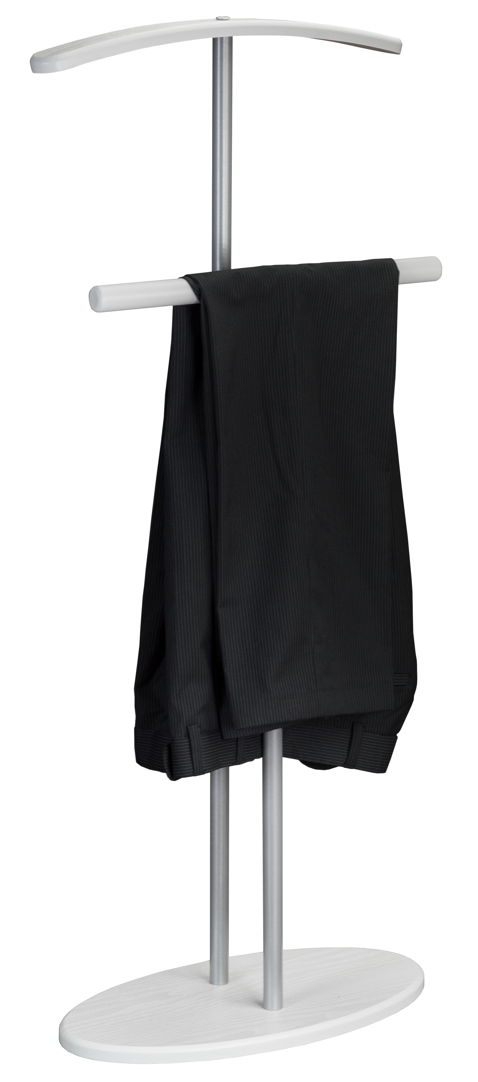 Вешалка костюмная Дэви 2 металлик/белый