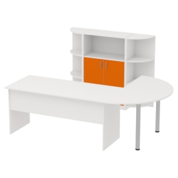 Комплект офисной мебели КП-13 цвет Белый+Оранж
