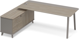 Стол комбинированный на опорной тумбе левый Мокко-Вяз ТМ М1 103 МП ВЛ/МП ВЛ 216,4/164,2/75,6