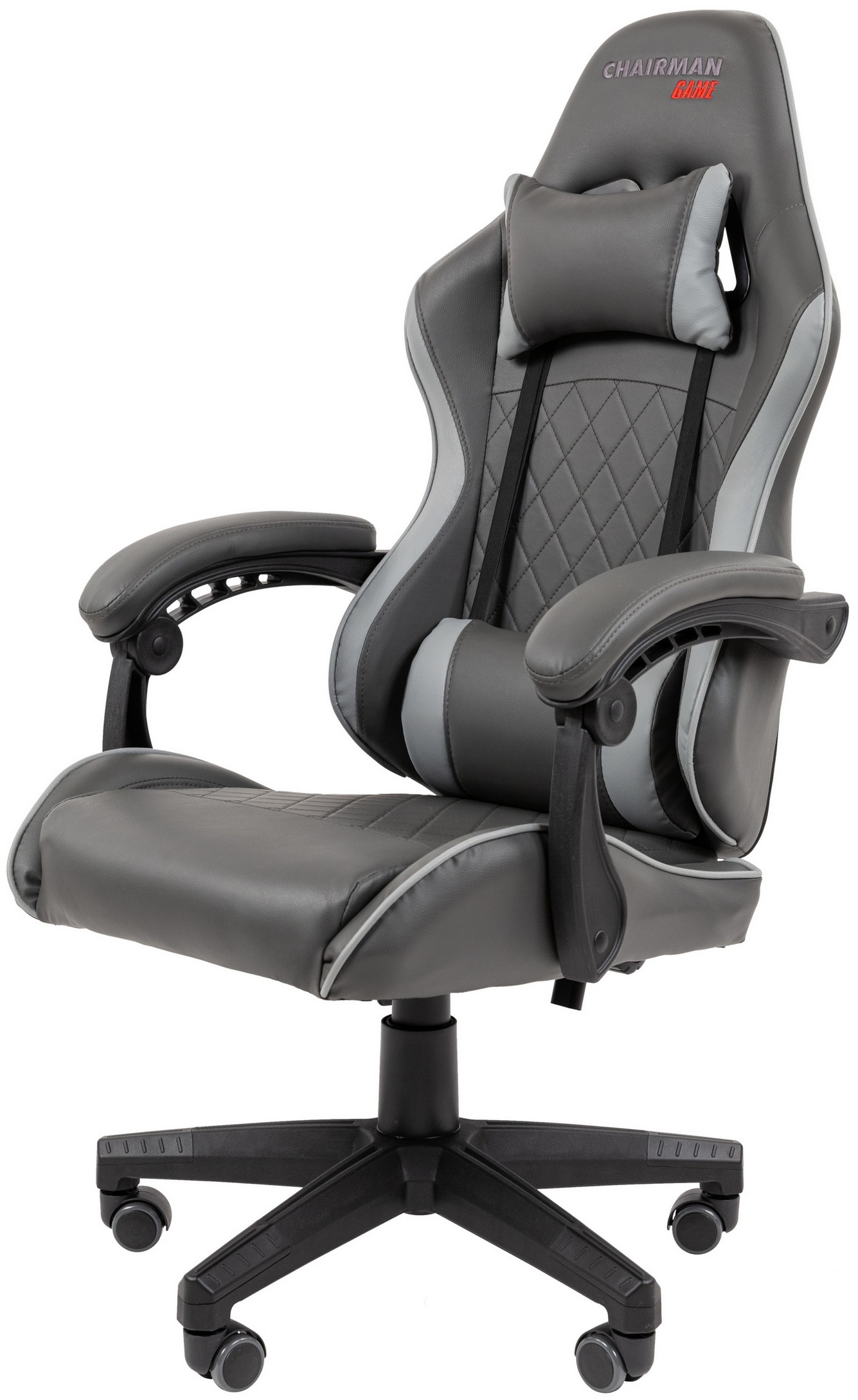 Игровое кресло CHAIRMAN CH28 экокожа черный-серый