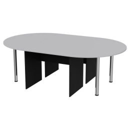 Стол для переговоров составной 236/146/76 Черный+Серый