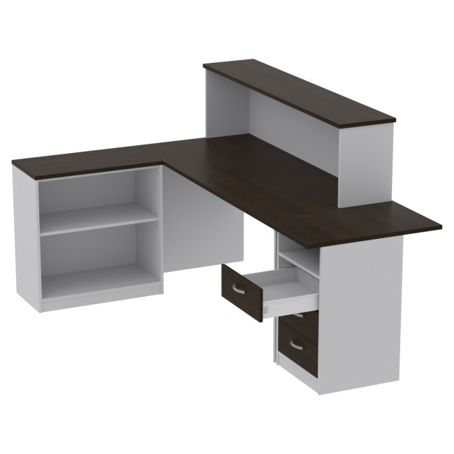 Комплект офисной мебели КП-12 цвет Серый+венге