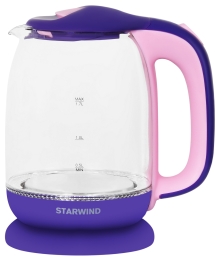 Чайник электрический Starwind SKG1513 1.7л. 2200Вт фиолетовый/розовый (корпус: стекло)