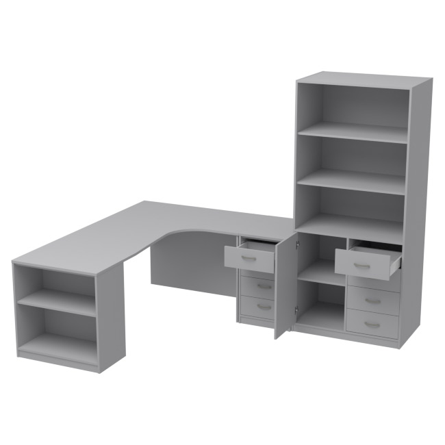 Комплект офисной мебели КП-21 цвет Серый