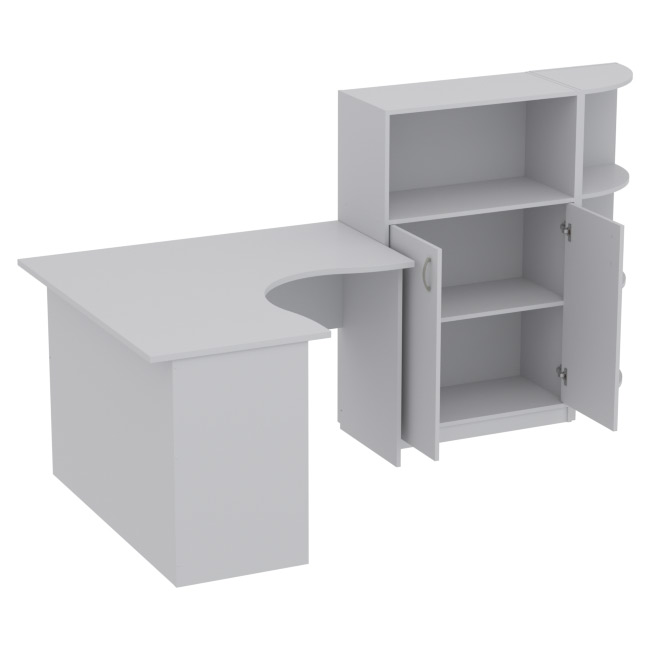 Комплект офисной мебели КП-10 цвет Светло-серый