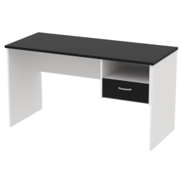 Стол для офиса СТ+1Т-42 цвет Белый + Черный 140/60/76 см