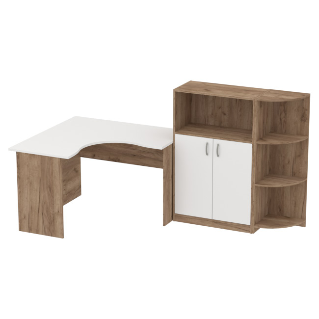 Комплект офисной мебели КП-10 цвет Дуб Крафт+Белый