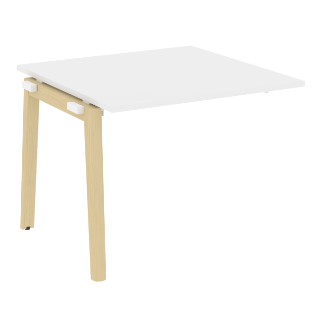 Проходной наборный элемент переговорного стола OW.NPRG-1 Белый бриллиант/Дуб светлый 98/98/75