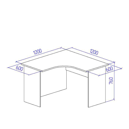 Угловой стол СТУ-11 цвет Дуб Крафт+Серый 120/120/76 см