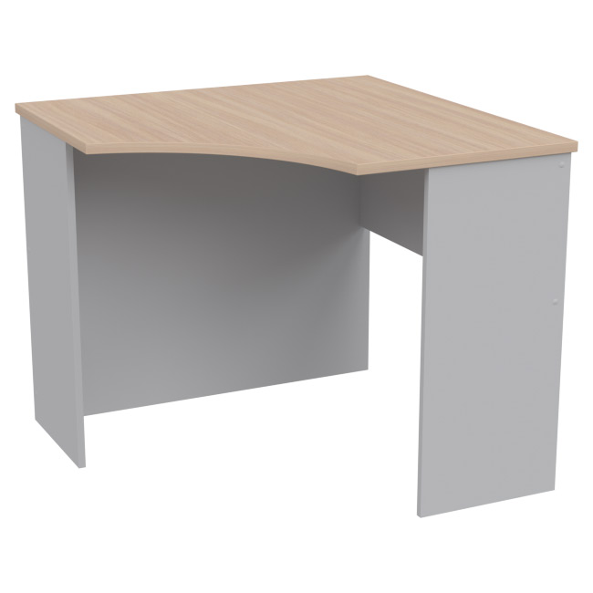 Угловой стол СТУ-19 цвет Серый+Дуб Молочный 90/90/76 см