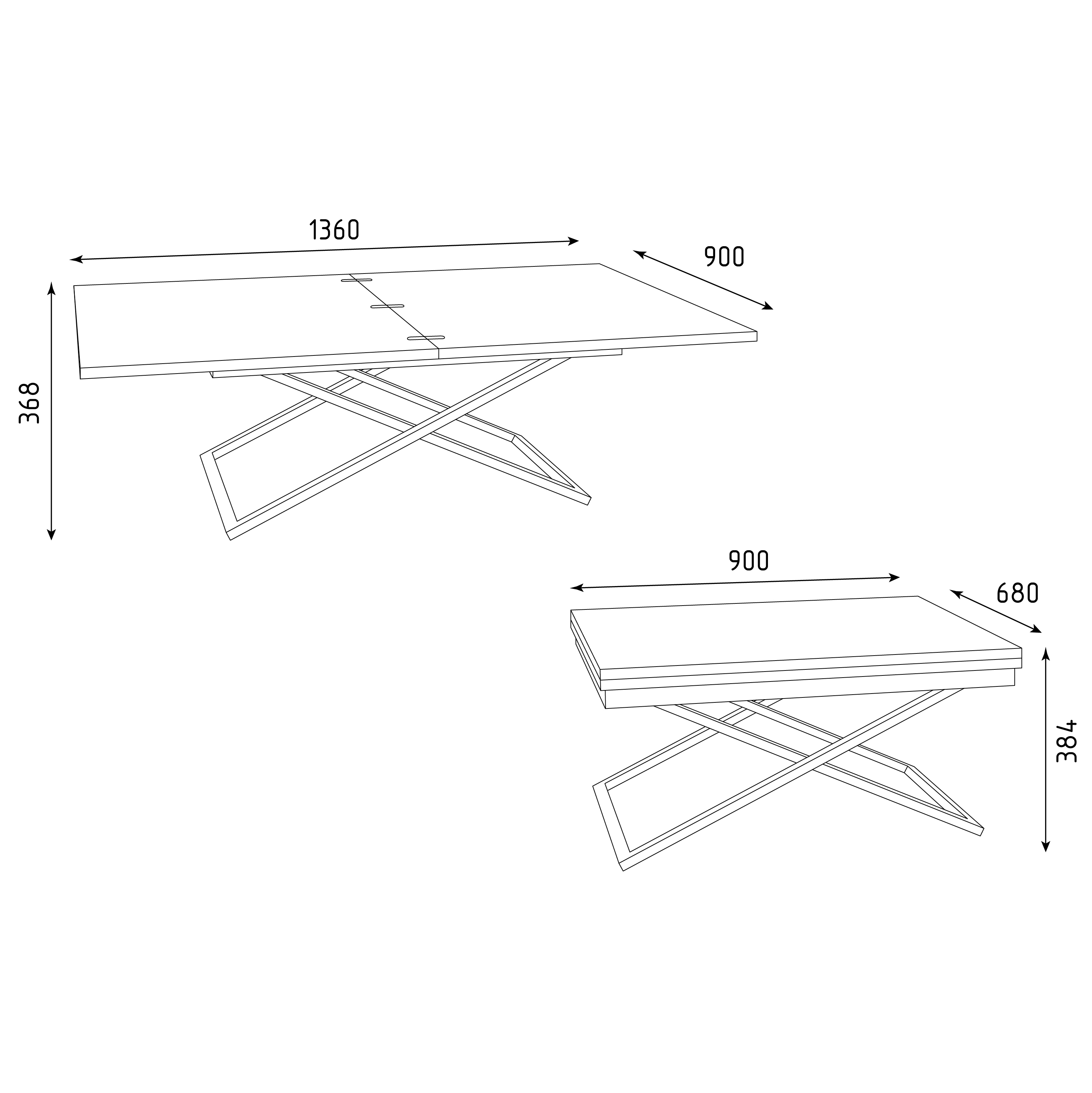 Стол-трансформер Манхэттен дуб вотан/черный