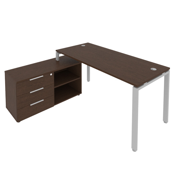 Стол руководителя 170 METAL SYSTEM Б.РС-СТС-2.4 Л Венге-Серый