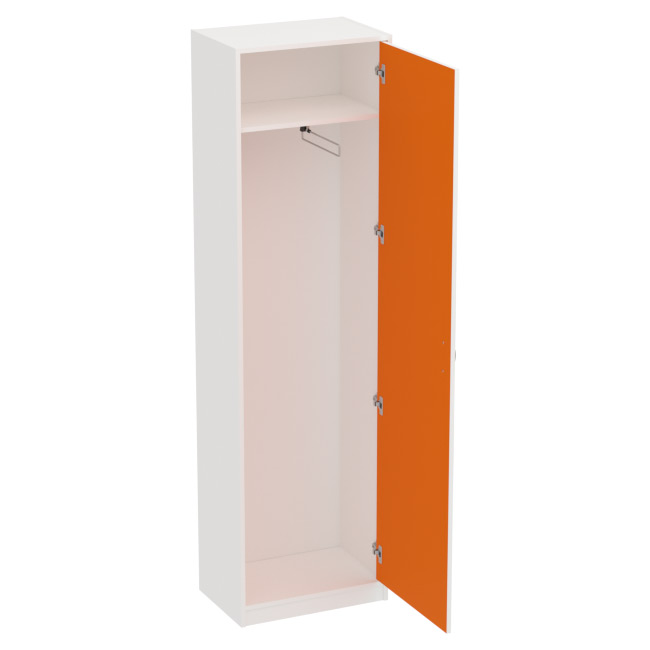 Шкаф для одежды ШО-5 цвет Белый+Оранж 56/37/200 см