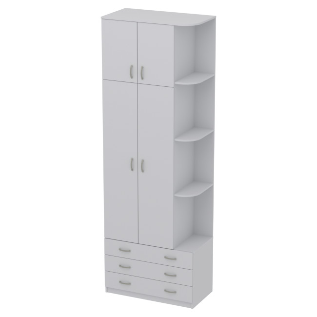Офисный шкаф для одежды ШО-45 цвет серый 89/45/260 см