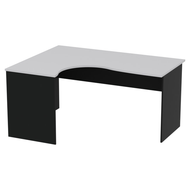 Стол для офиса СТУ-П цвет Черный + Серый 160/120/76 см