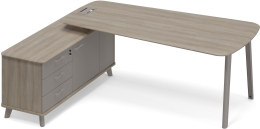 Стoл руководителя левый с опорной тумбой Вяз-Мокко ТМ М1 117 ВЛ ВЛ МП 216,4/169,2/75,6