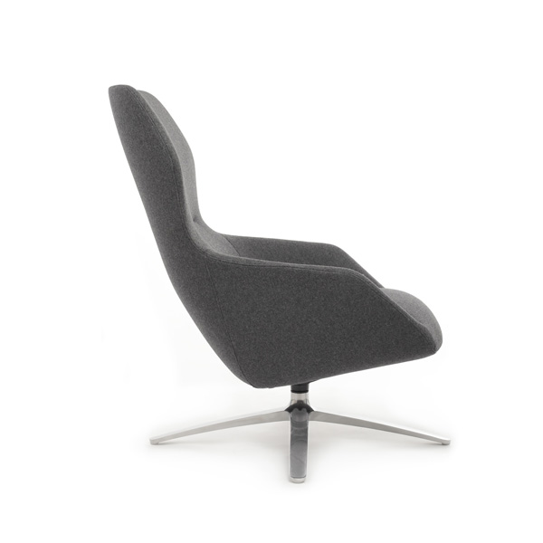 Кресло Riva Design F1705 с подставкой для ног Темно-серое Кашемир