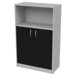 Офисный стеллаж СБ-63 цвет Серый + Черный 77/37/123 см