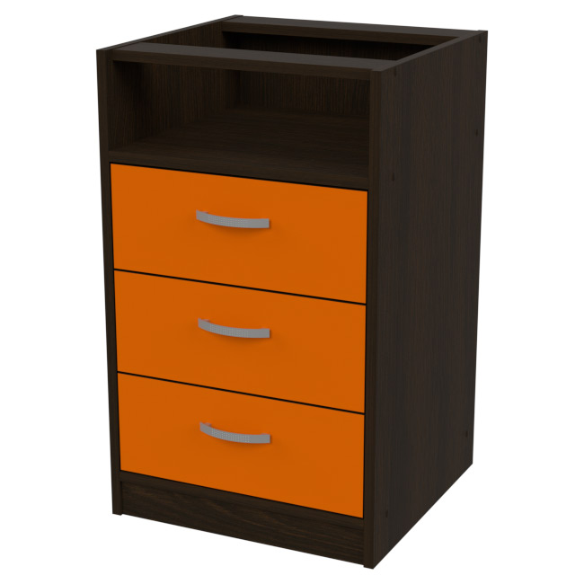 Офисная тумба ТСС-27-4 цвет Венге+Оранж 45/44/74 см
