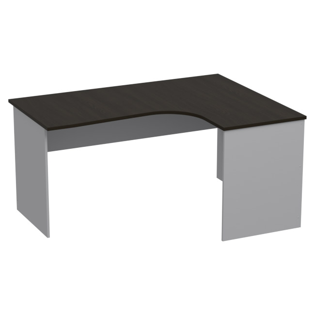 Офисный стол угловой СТУ-Л цвет серый+венге 160/120/76 см