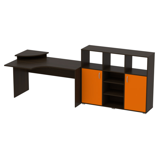 Комплект офисной мебели КП-9 цвет венге+оранж