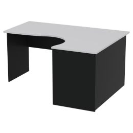 Стол для офиса СТУ-Л цвет Черный + Серый 160/120/76 см