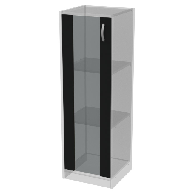 Дверь в рамке ДВ-62 Черный стекло графит 36,5/1,6/113,1