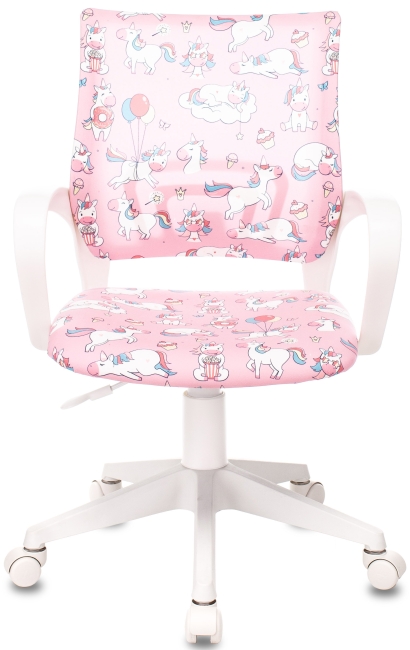 Кресло детское Бюрократ BUROKIDS 1 W розовый единороги