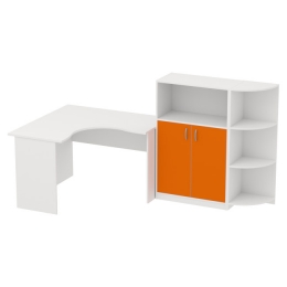 Комплект офисной мебели КП-10 цвет Белый+Оранж