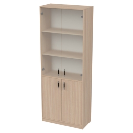 Офисный шкаф ШБ-3+А-5+С-28МВ матовый цвет Дуб Молочный 77/37/200 см