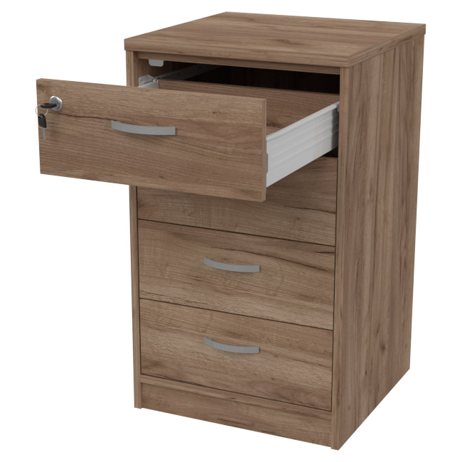 Офисная приставная тумба ТС-27+С46 с замком цвет Дуб Крафт 45/44/76 см