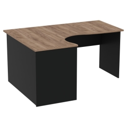 Стол для офиса СТУ-П цвет Черный + Дуб Крафт 160/120/76 см