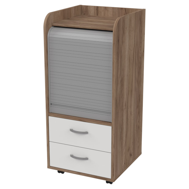 Тумба с жалюзи ТМЖ-2 цвет Дуб Крафт+Белый 45/46/103