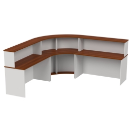 Стойка ресепшн комплект К/ПСУ-70 цвет Белый+Орех Итальянский 251/251/60/118 см