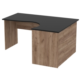 Стол для офиса СТУ-Л цвет Дуб Крафт + Черный 160/120/76 см