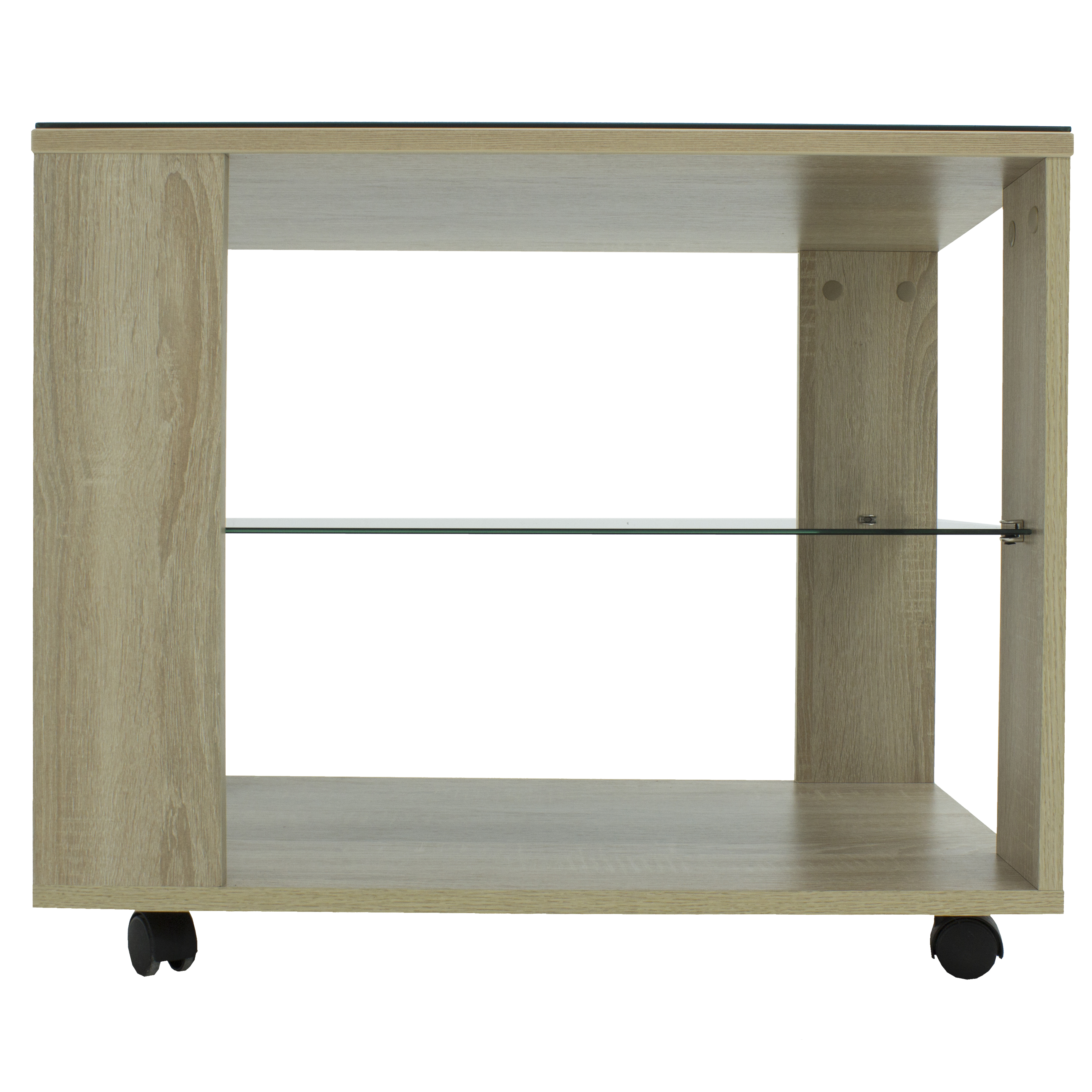 Стол журнальный BeautyStyle 5 сонома/стекло черное